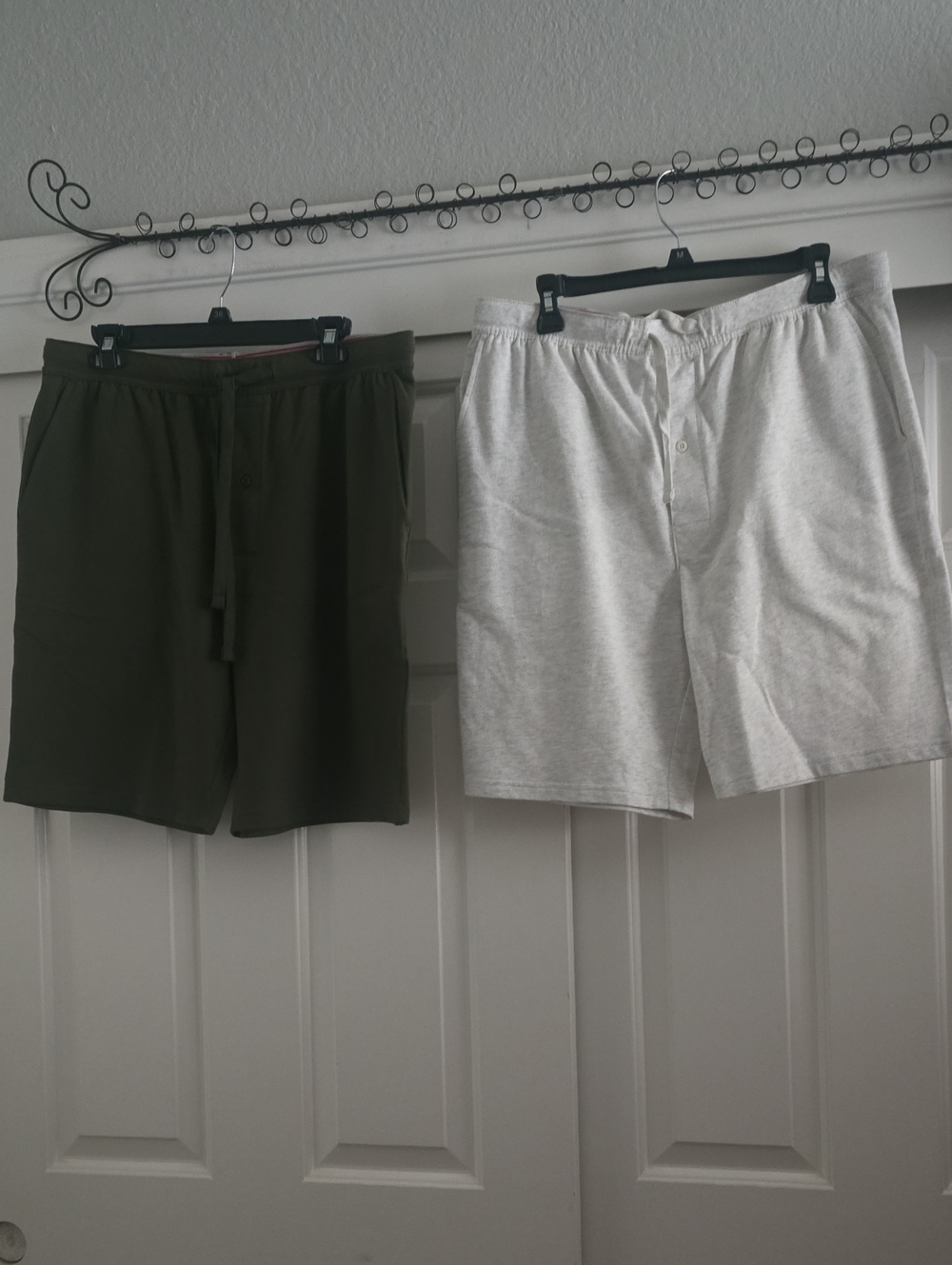 Hanes Olive Green and Light Gray Men's Drawstring Lounge pajamas Shorts